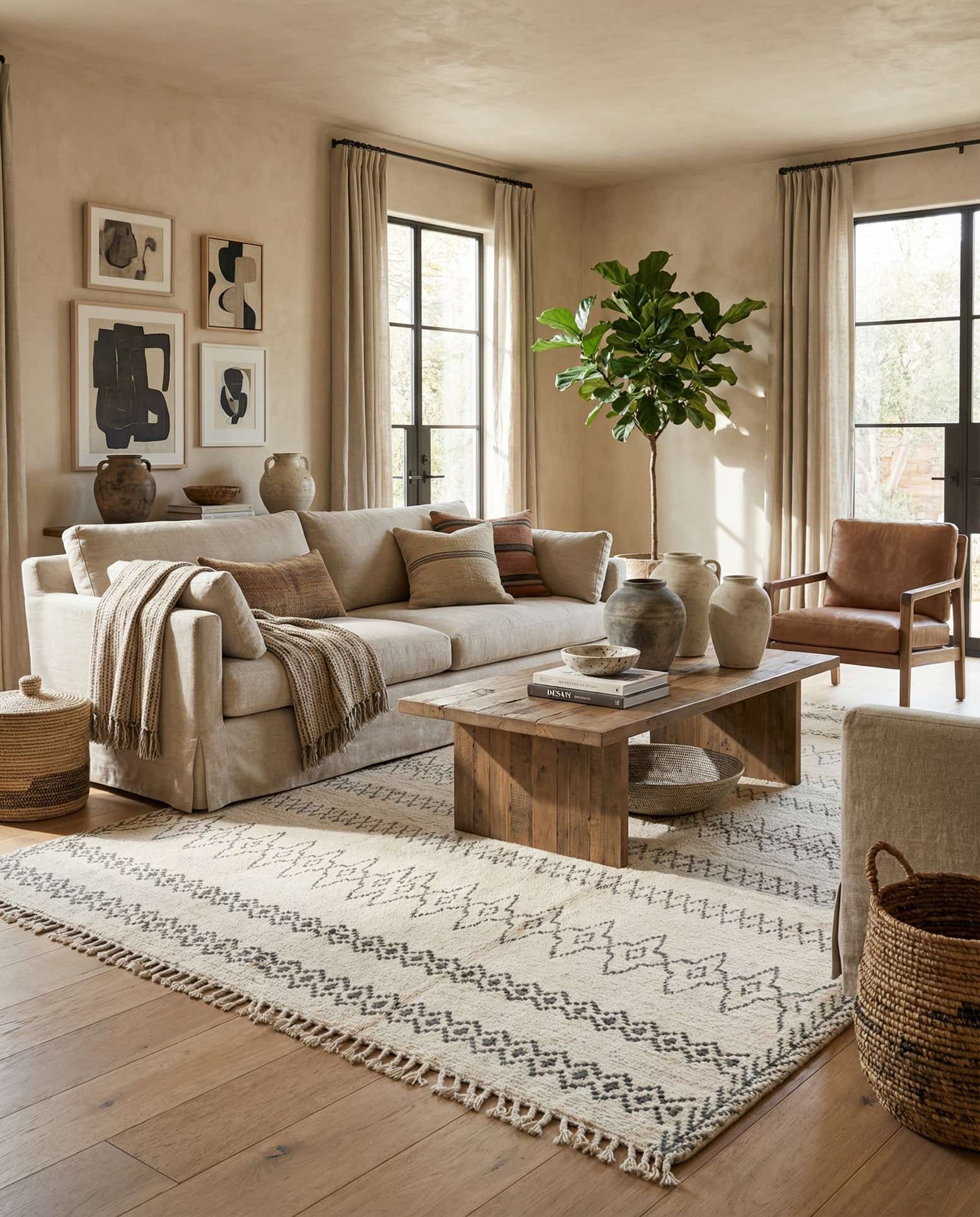 8' 3 x 10' 2 Hand Knotted Moroccan Wool Rug