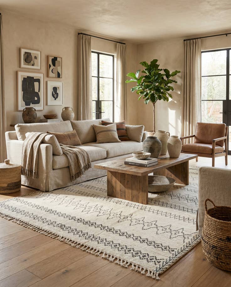 Detail image of 8' 3 x 10' 2 Hand Knotted Moroccan Wool Rug