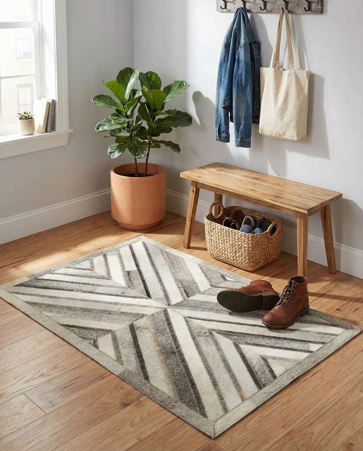 2' x 3' 1 Cowhide Leather Rug