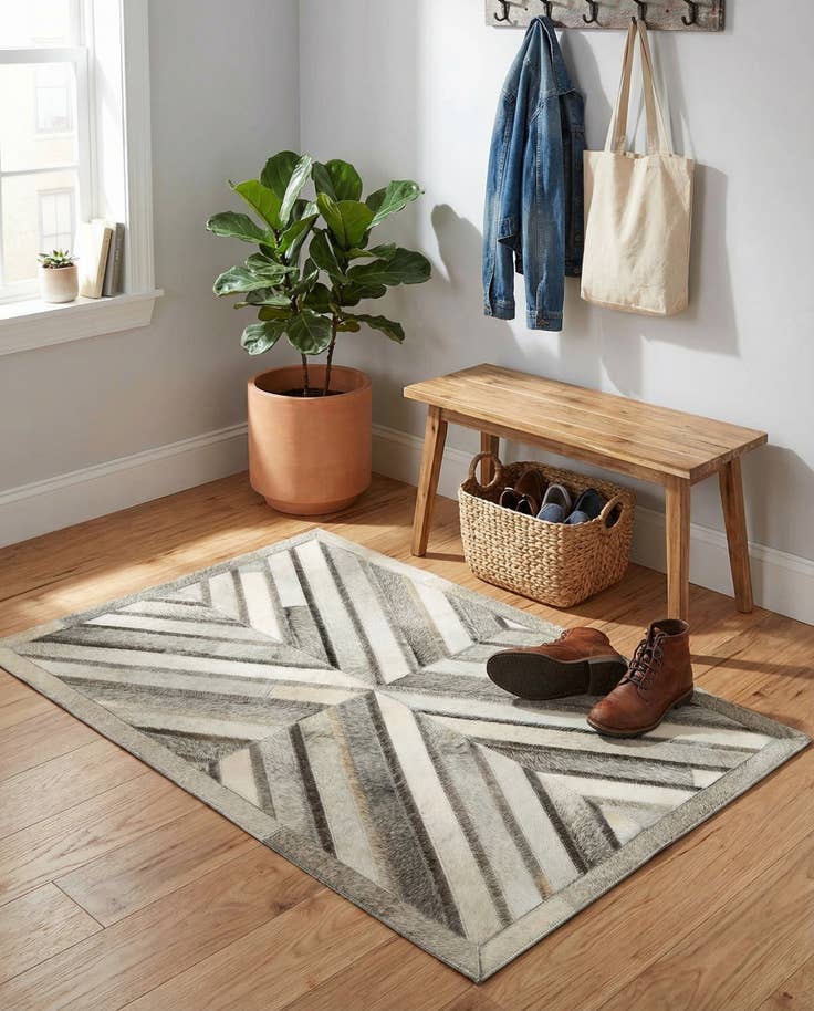 Detail image of 2' x 3' 1 Cowhide Leather Rug