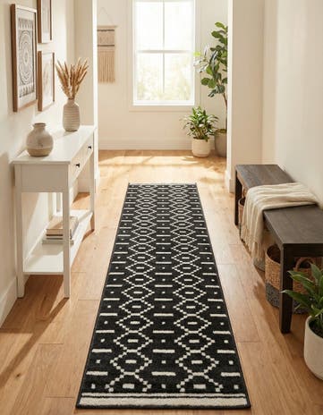Black Oslo Runner Rug