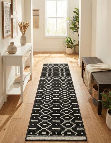 Black Oslo Runner Rug