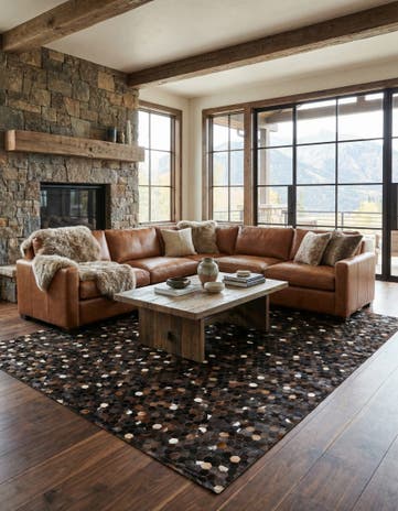 7' 11 x 10' Cowhide Stocks Rug