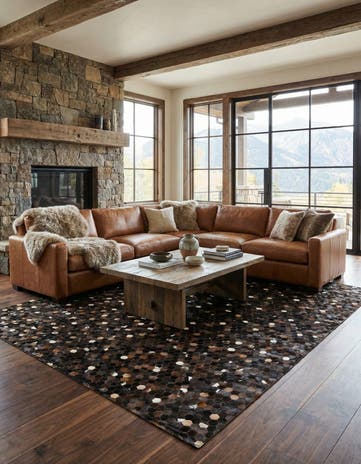 7' 11 x 10' Cowhide Stocks Rug