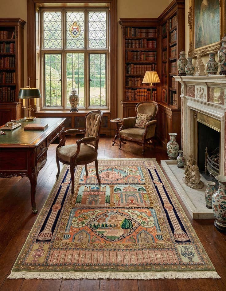 Detail image of 5' 8 x 8' 8 Hand Knotted Tabriz Persian Rug
