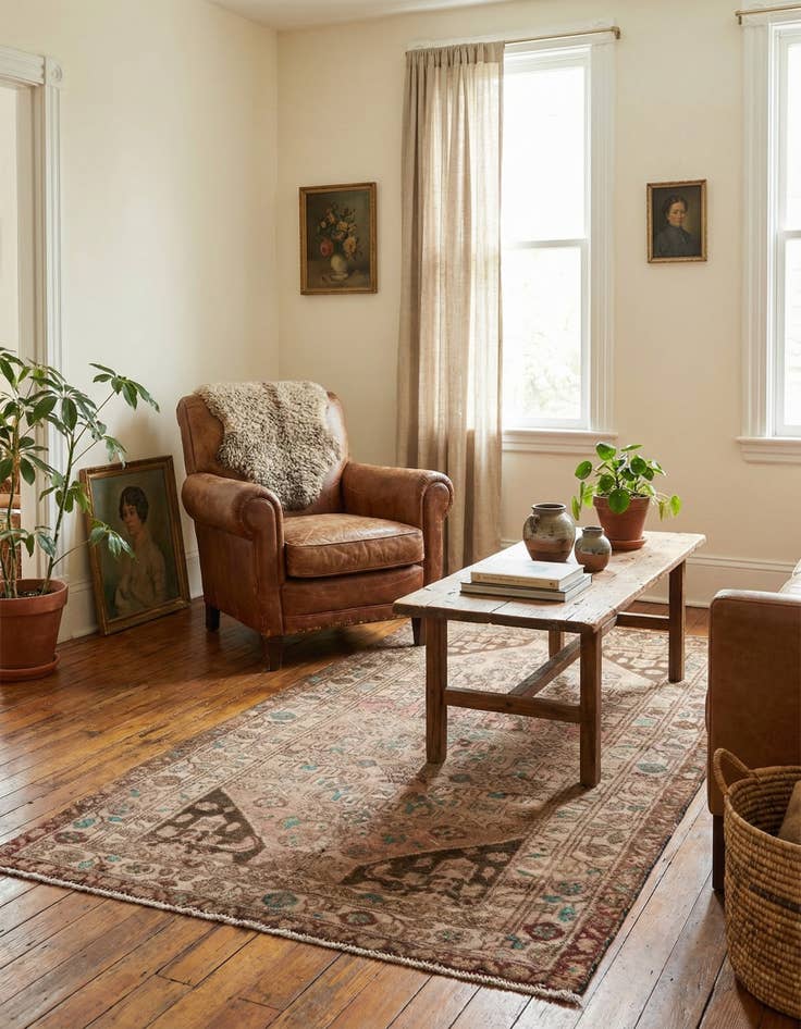 Detail image of 3' 4 x 5' 10  Hand Knotted Ultra Vintage Persian Wool Rug