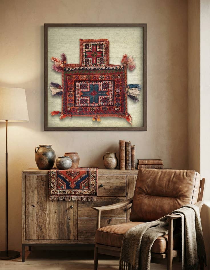 Detail image of 1' 9 x 2' 1 Textile Wall Art Square Rug