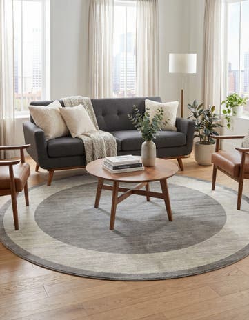 Jill Zarin Gray Uptown Yorkville Round Rug