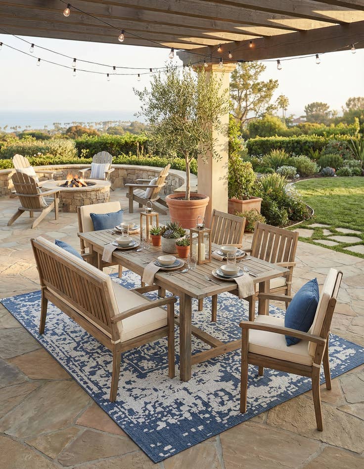 Detail image of 10' x 14' 1  Washable Traditional Indoor / Outdoor Rug