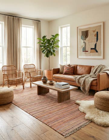 5' 6 x 7' 10 Hand Woven Kilim Modern Wool Rug
