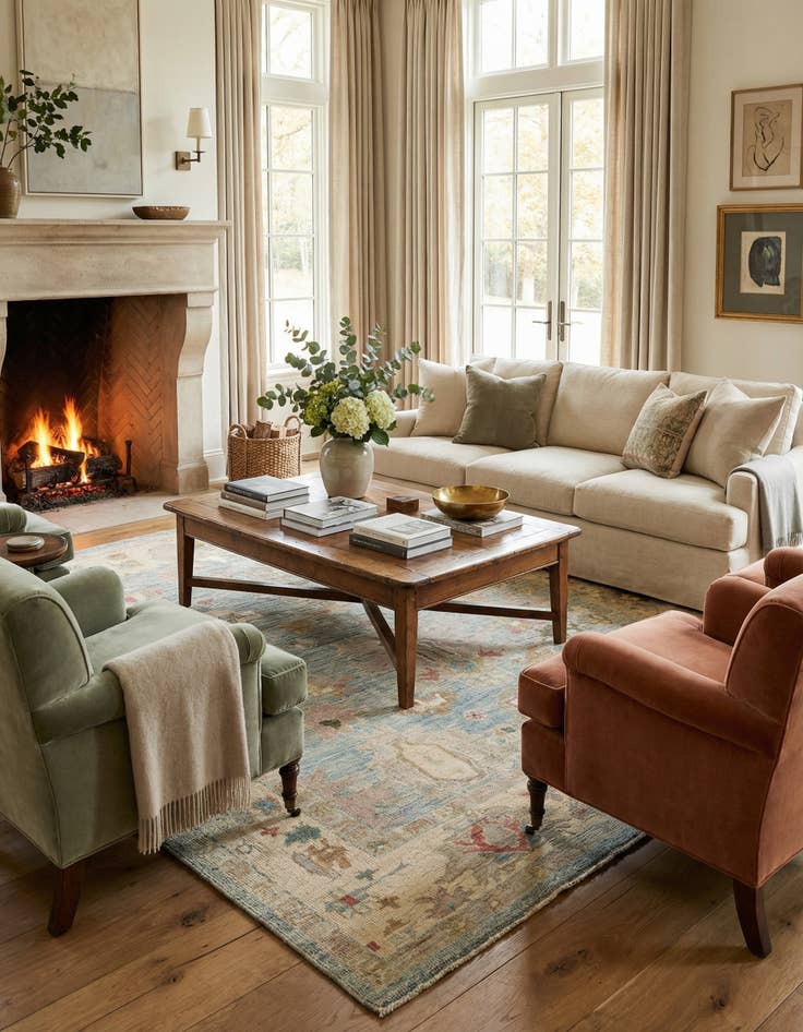 Detail image of 8' 4 x 9' 10  Hand Knotted Oushak Rug