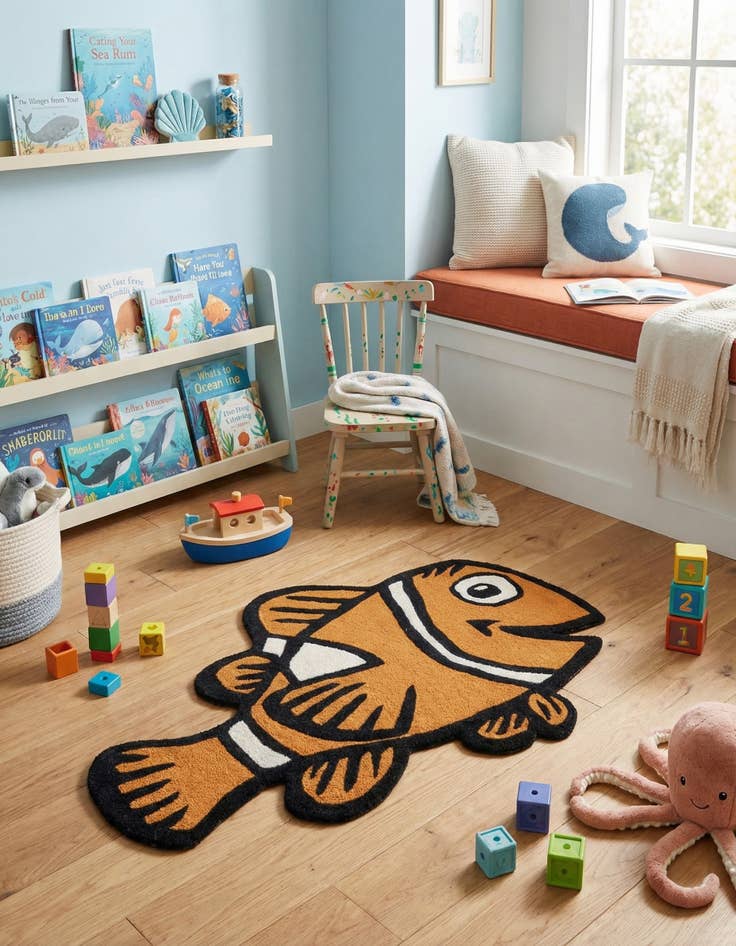 Detail image of 2' x 3' 1 Playtime Kids Wool Freeform Rug