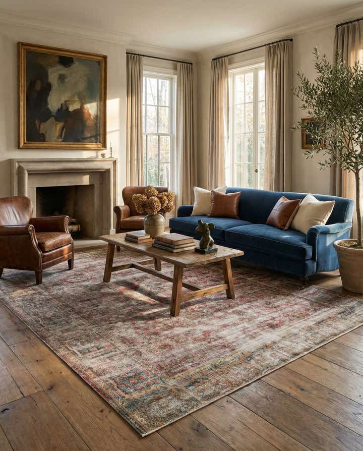 7' 3 x 10' 1 Hand Knotted Ultra Vintage Persian Wool Rug