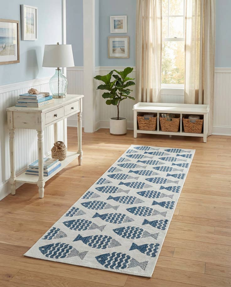 Detail image of 2' x 8' Easy-Clean Coastal Indoor / Outdoor Runner Rug
