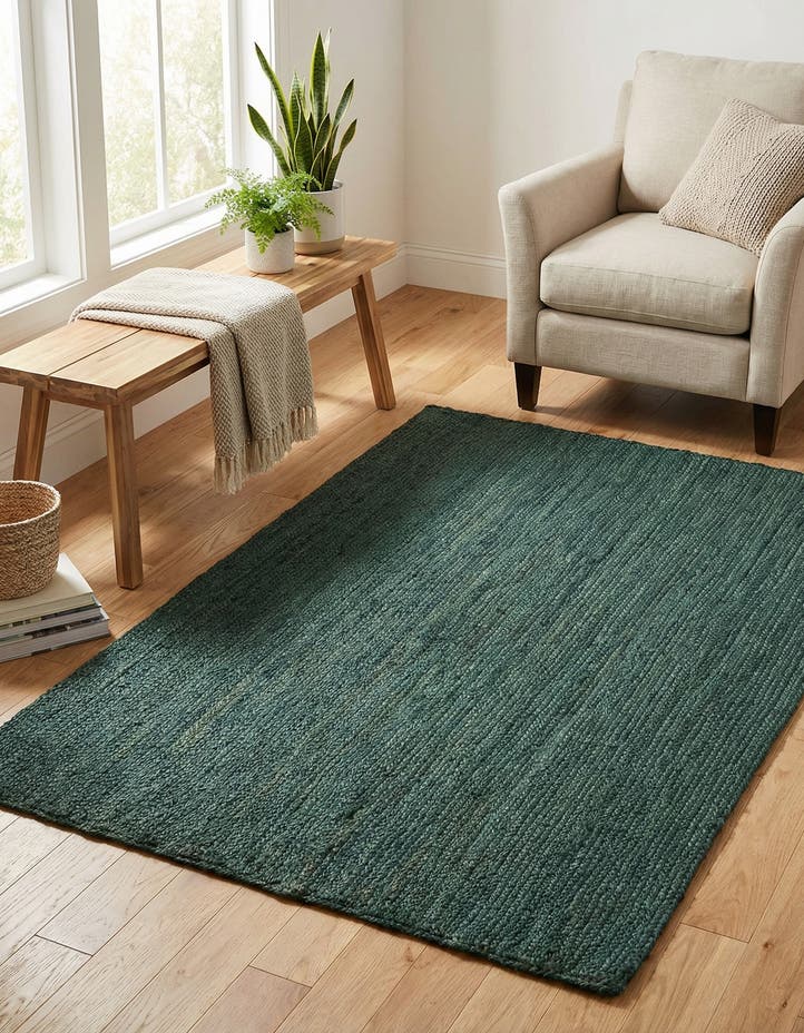 4' 1 x 6' 1 Handmade Braided Jute Rug