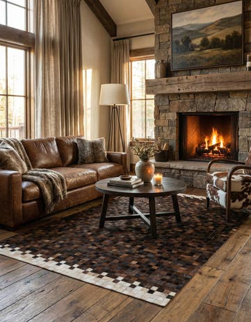 5' 1 x 8' Cowhide Stocks Rug