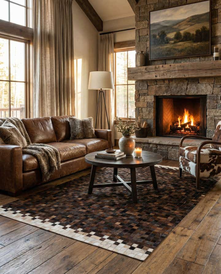 5' 1 x 8' Cowhide Stocks Rug