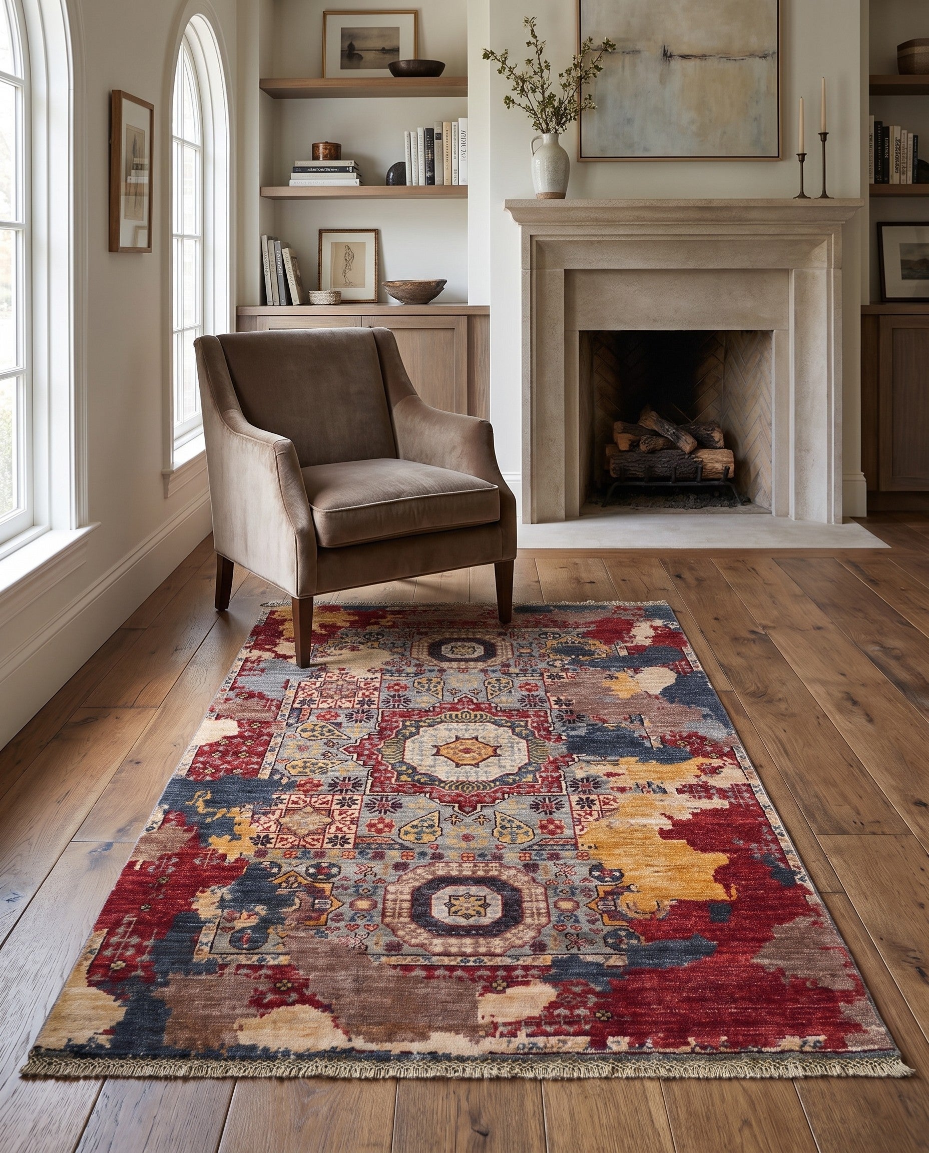 3' 3 x 5' Hand Knotted Mamluk Ziegler Rug