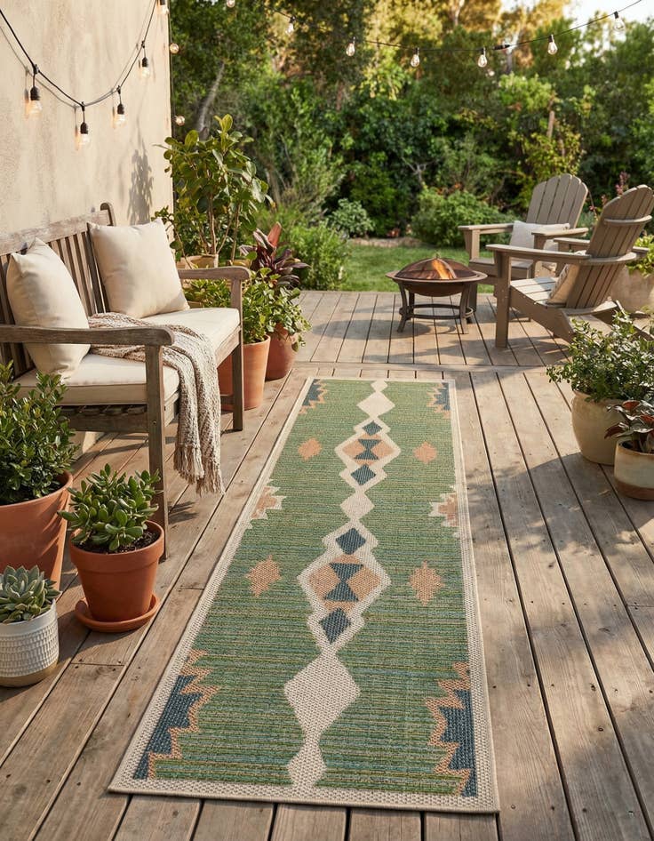 Detail image of  2' x 7' 10  Washable Baja Indoor / Outdoor Runner Rug