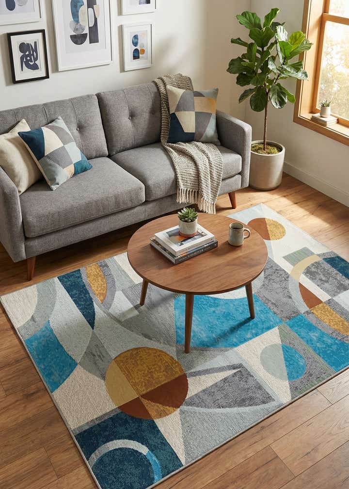 4' 1 x 6' 1 Easy-Clean Modern Indoor / Outdoor Rug