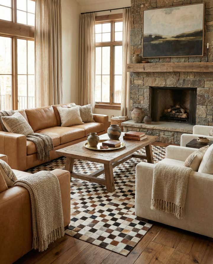 5' x 8' Cowhide Stocks Rug
