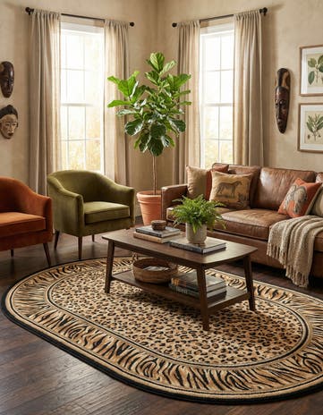 Light Brown Savannah Oval Rug
