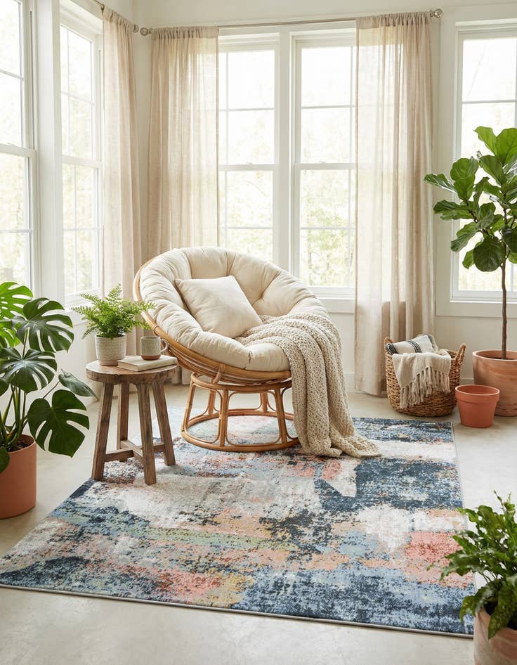 Detail image of 5' 3 x 5' 3 Kamala Washable Square Rug