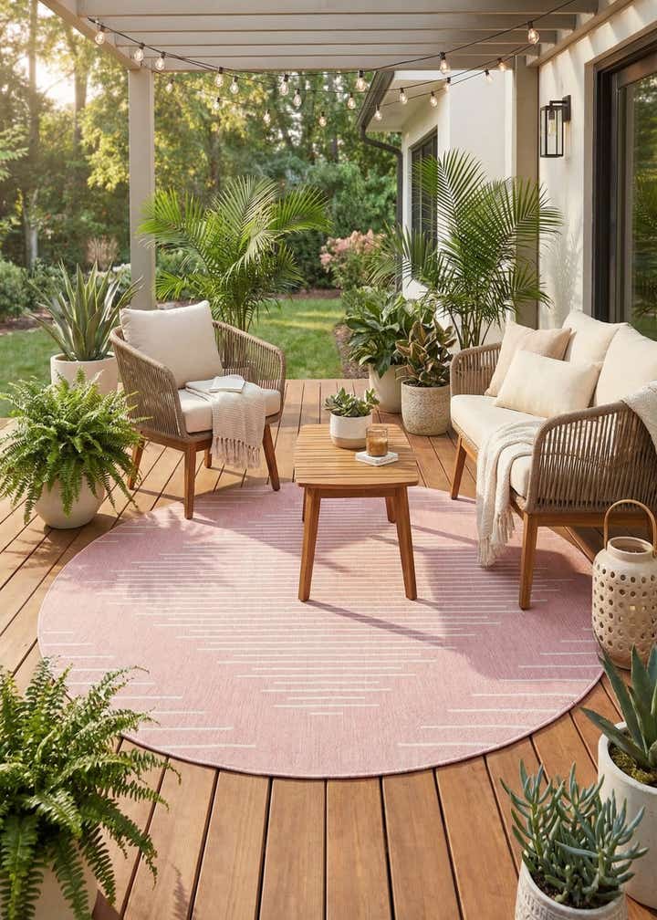 10' 8 x 10' 8 Easy-Clean Modern Indoor / Outdoor Round Rug