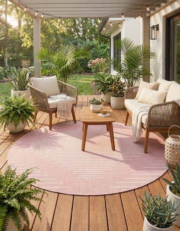 10' 8 x 10' 8 Easy-Clean Modern Indoor / Outdoor Round Rug