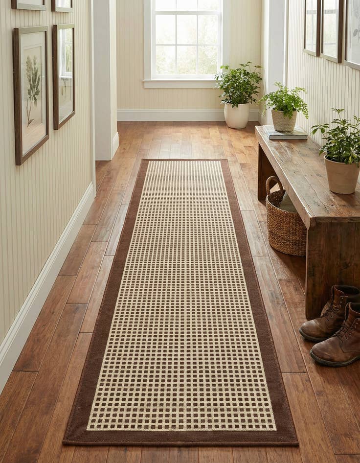 Detail image of 2' x 8' Easy-Clean Border Indoor / Outdoor Runner Rug