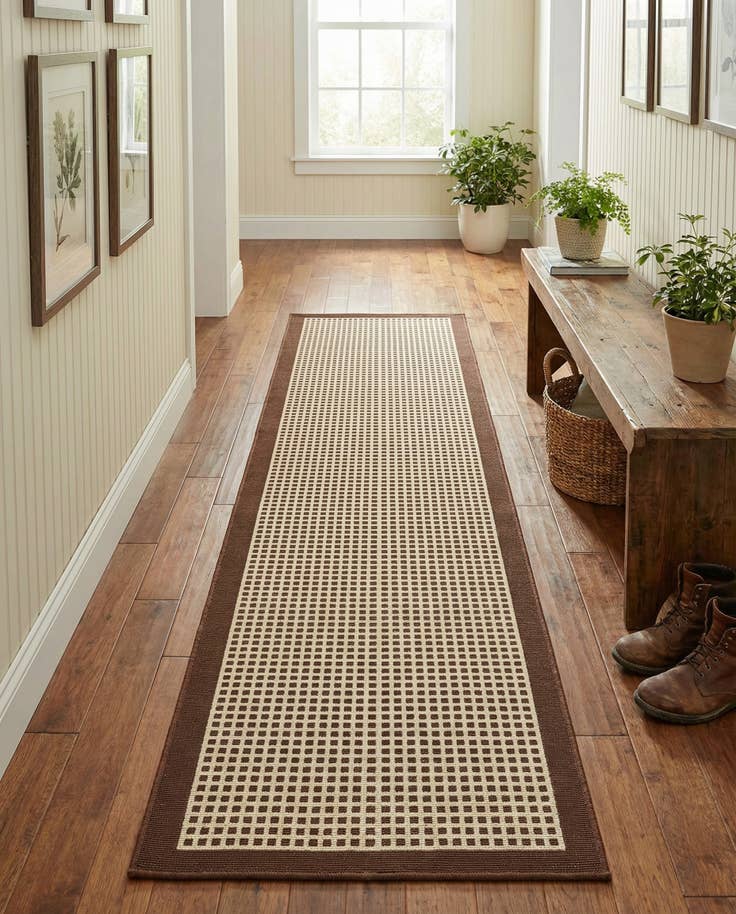 Detail image of 2' x 8' Easy-Clean Border Indoor / Outdoor Runner Rug