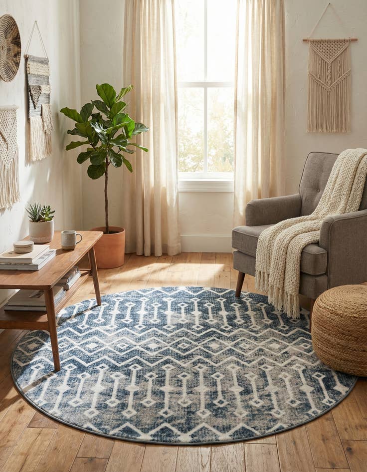 Detail image of  3' x 3' Bohemian Trellis Round Rug