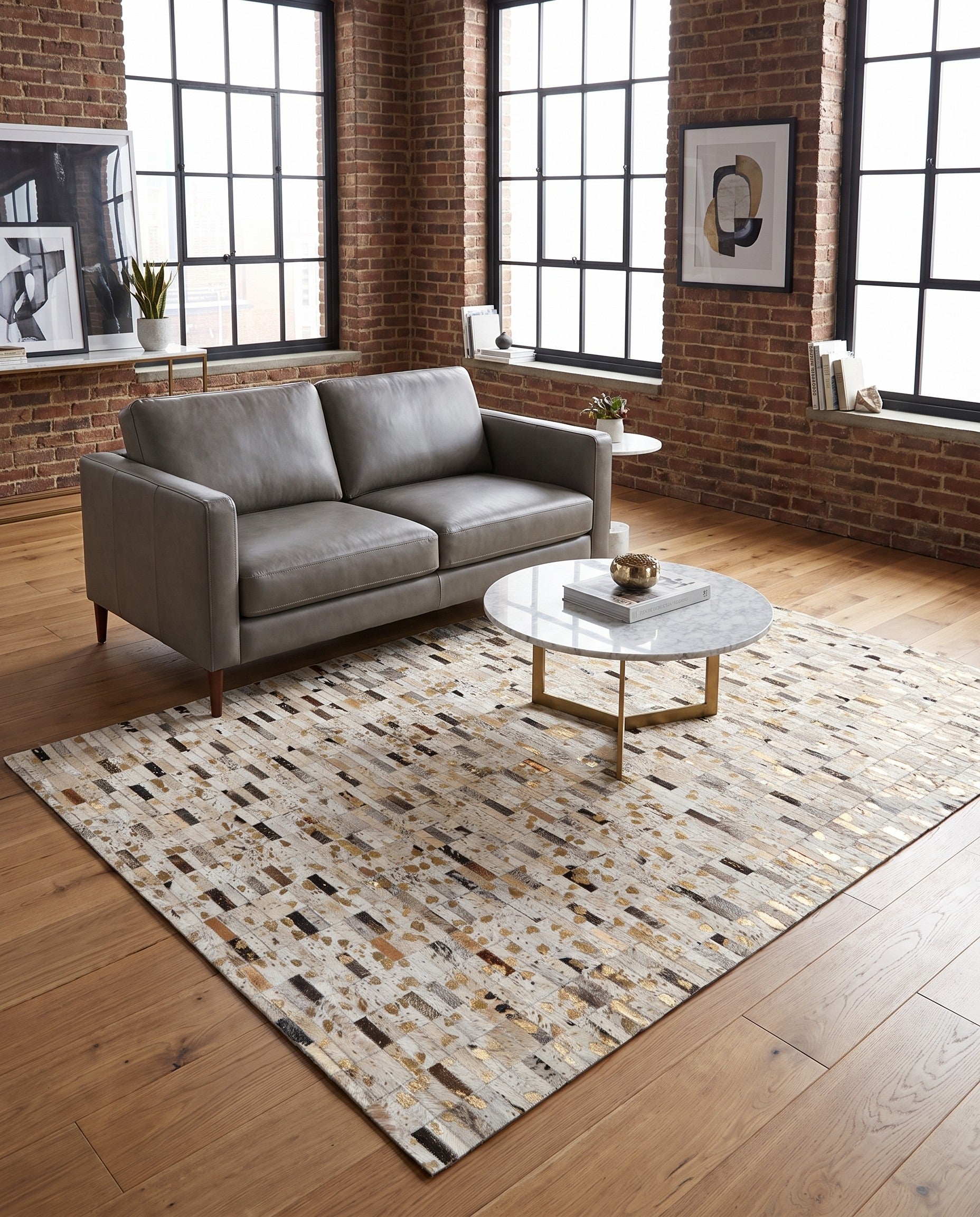 5' 2 x 7' 10 Cowhide Stocks Rug