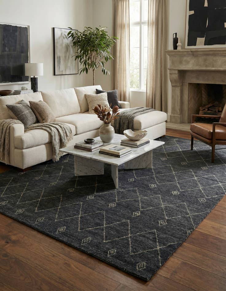 Detail image of 9' 5 x 13' 9  Hand Knotted Darya Wool Rug