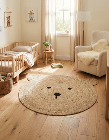 6' 1 x 6' 1 Hand Braided Kids Braided Jute Round Rug