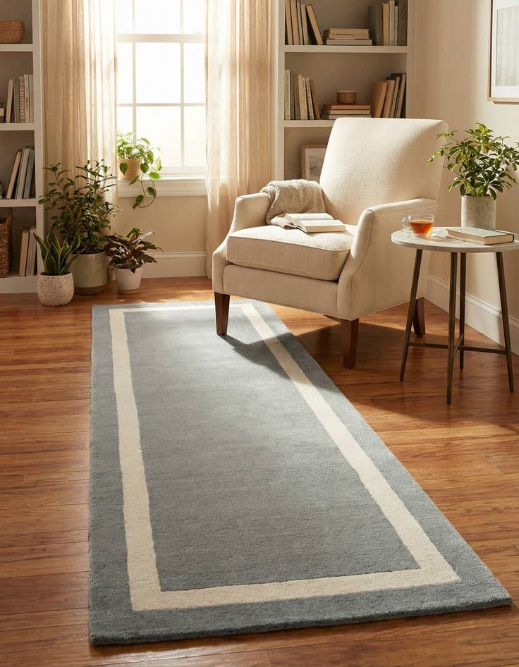 Detail image of  3' 3 x 10' Jill Zarin Border Wool Runner Rug