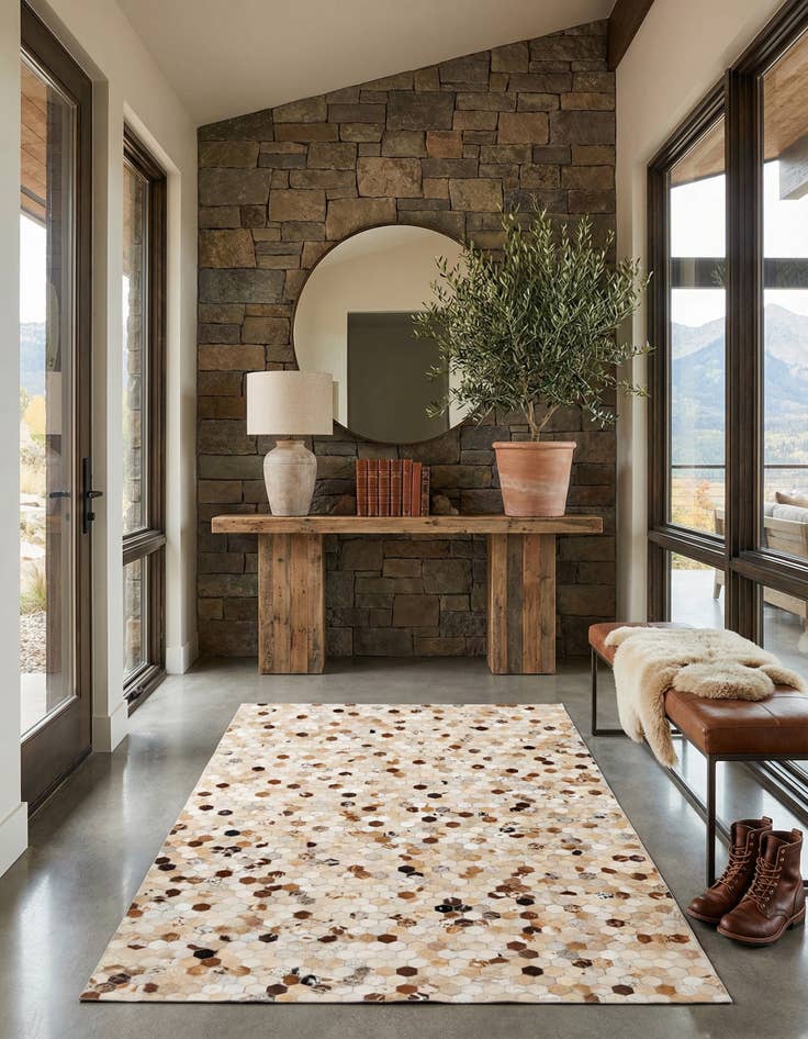 Detail image of  5' x 8' 1 Cowhide Leather Rug