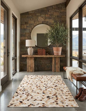 5' x 8' 1 Cowhide Leather Rug