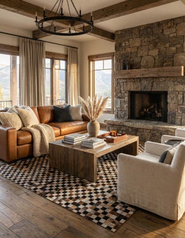 5' x 8' Cowhide Leather Rug