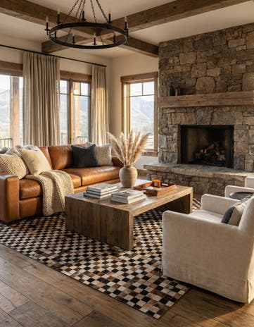 5' x 8' Cowhide Leather Rug