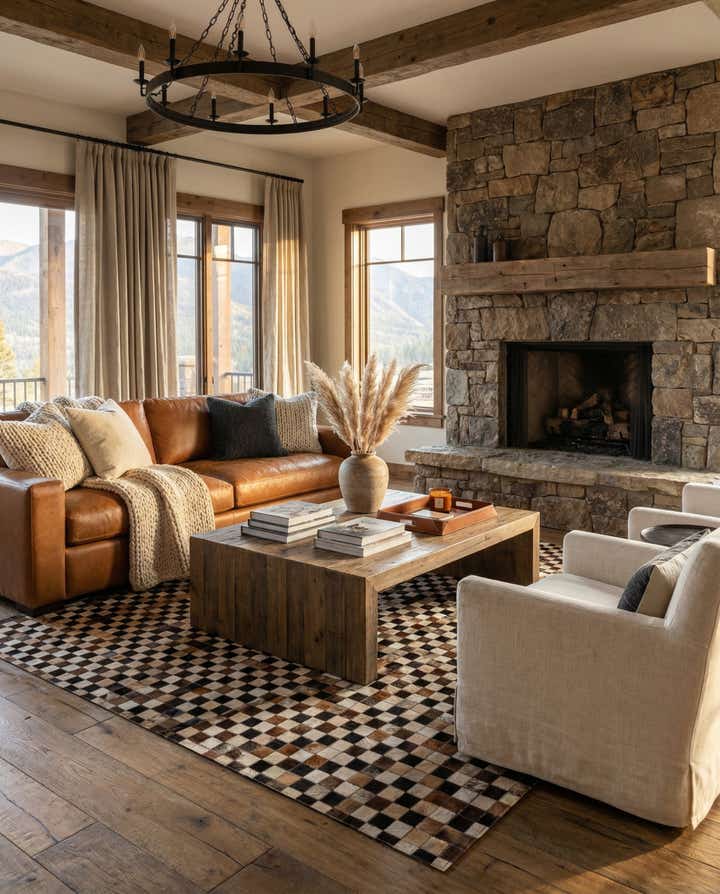 5' x 8' Cowhide Leather Rug