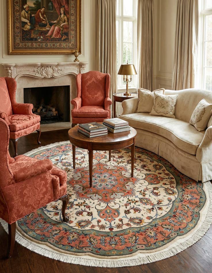 Detail image of  4' 11 x 4' 11 Tabriz Round Rug