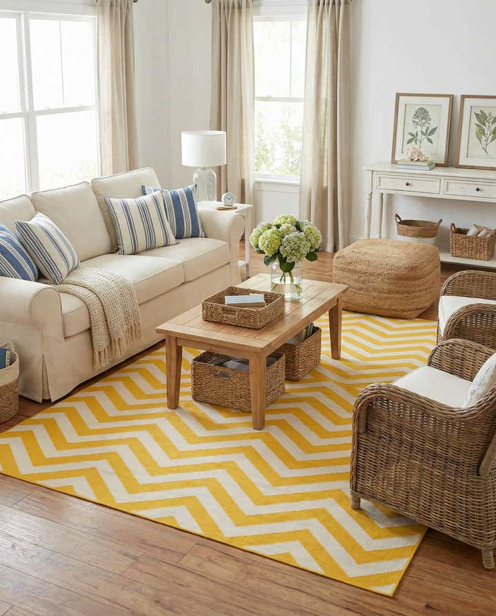 7' 10 x 7' 10 Easy-Clean Coastal Indoor / Outdoor Square Rug