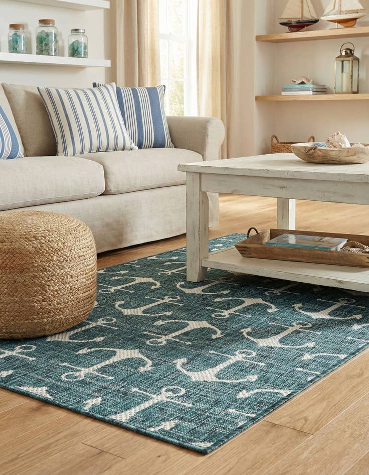 Detail image of 3' x 5' 3 Easy-Clean Coastal Indoor / Outdoor Rug