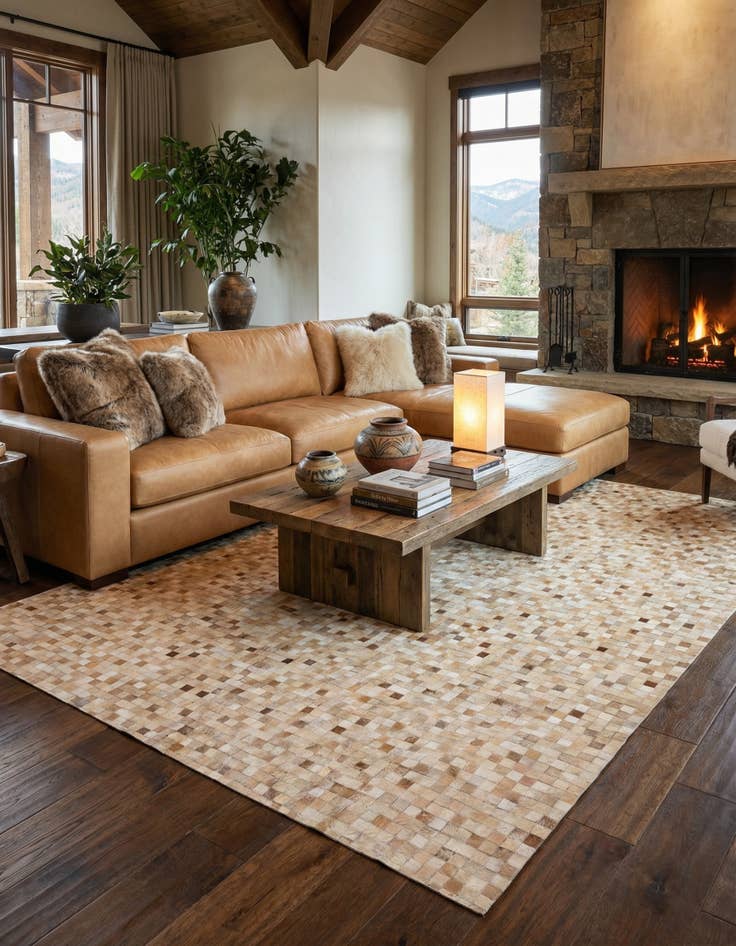 Detail image of  8' 1 x 9' 11 Cowhide - Patchwork Rug