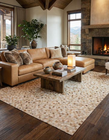 8' 1 x 9' 11 Cowhide - Patchwork Rug