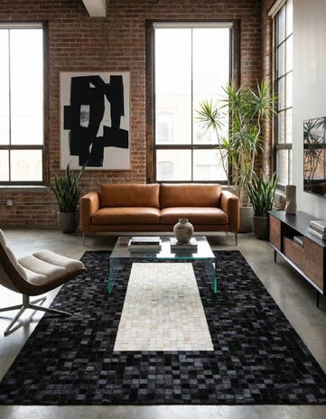 4' 11 x 8' Cowhide Stocks Rug