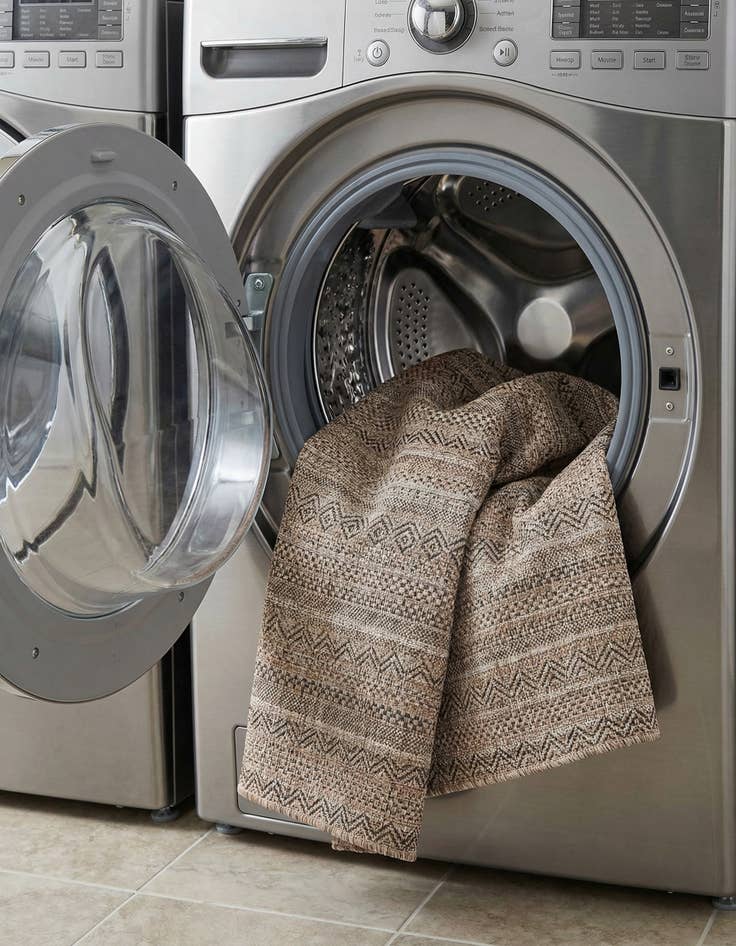 Detail image of 5' 3 x 8'  Washable Striped Indoor / Outdoor Rug