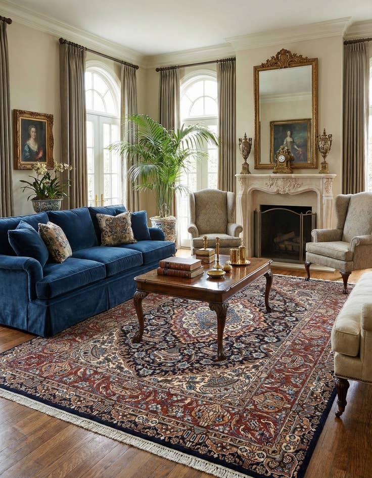 Detail image of  6' 6 x 9' 7 Kashmar Wool Rug