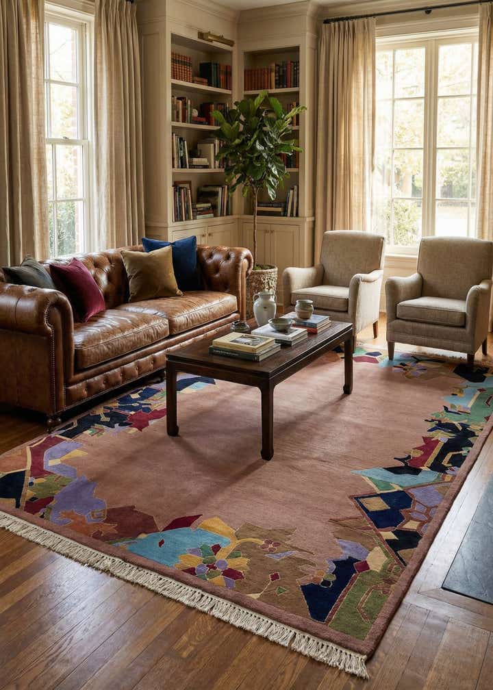 5' 9 x 8' Hand Knotted Tibet Wool Rug